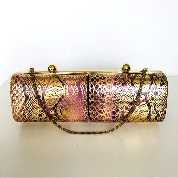 Metallic Snake Handbags - DROP OFF💥HOST PICK🌟Metallic Petal Snake Hard Case